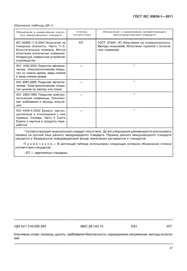 ГОСТ IEC 60838-1-2011, страница 31.